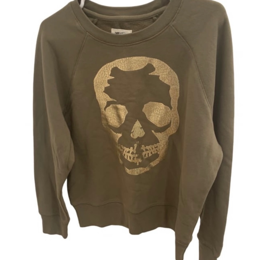Sweatshirt with gold skull